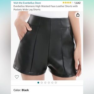 Leather high waisted shorts